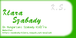 klara szabady business card